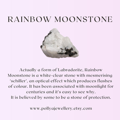 Raw Rainbow Moonstone Gemstone Bracelet