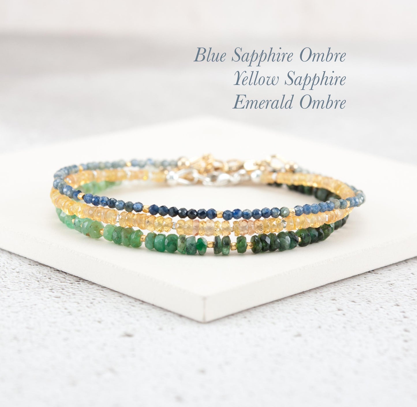 Dainty Ombre / Shaded Emerald Bracelet