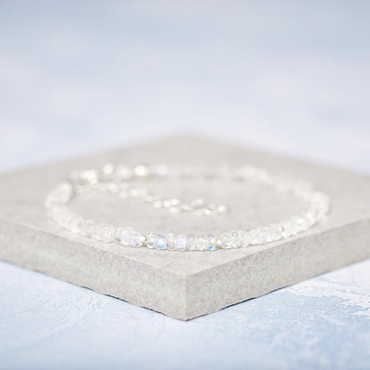 Dainty Rainbow Moonstone Gemstone Bracelet (AAA Grade)