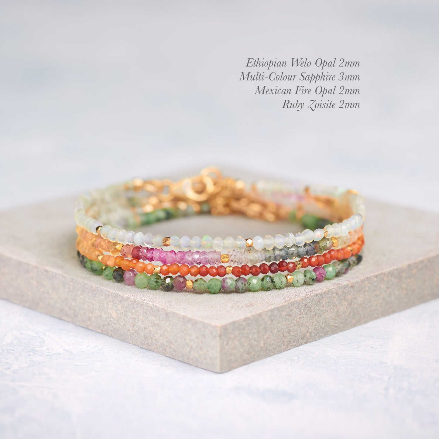 Dainty Mexican Fire Opal Bracelet (AAA Grade)