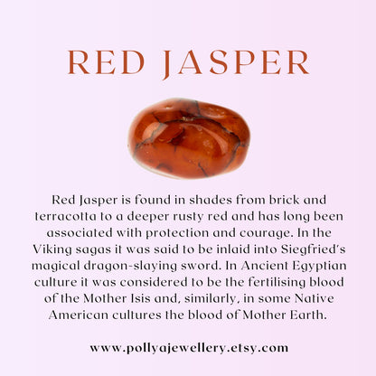 Dainty Red Line Jasper Gemstone Tube Bead Bracelet