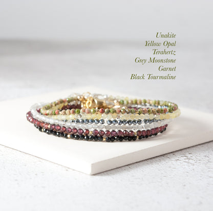 Dainty Black Tourmaline Gemstone Bracelet