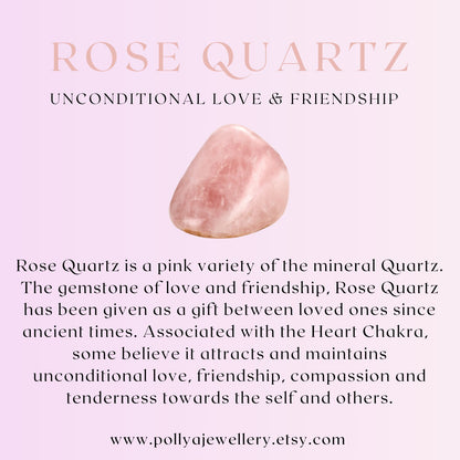 Rose Quartz & Sterling Silver or Gold Fill Bead Bracelet