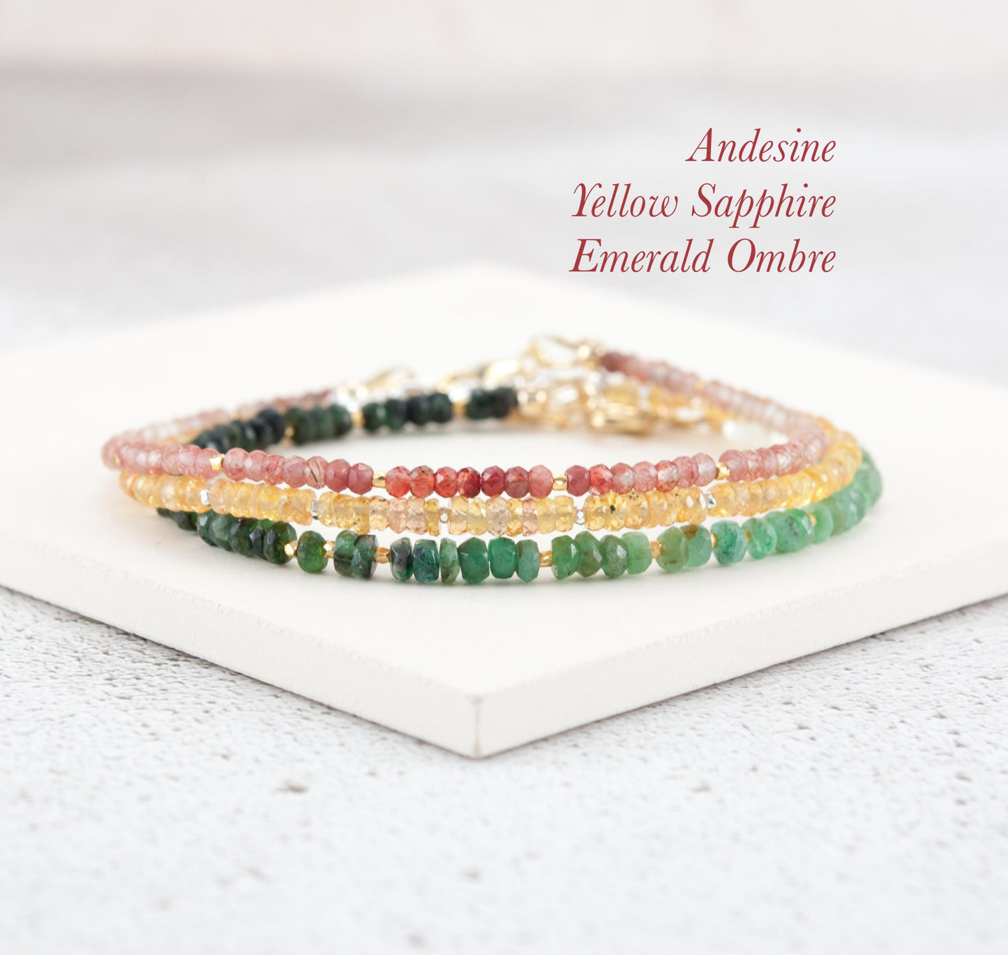 Dainty Ombre / Shaded Emerald Bracelet
