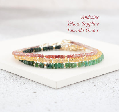 Dainty Ombre / Shaded Emerald Bracelet
