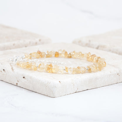 Raw Citrine Gemstone Bracelet
