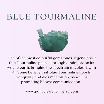Dainty Blue Tourmaline Gemstone Necklace