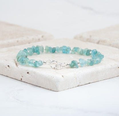 Raw Aqua Apatite Gemstone Bracelet