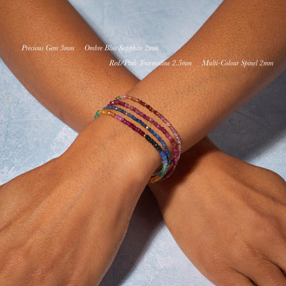 Dainty Emerald Heishi Bead Gemstone Bracelet