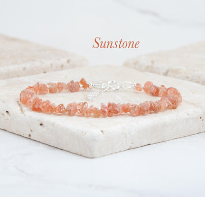 Raw Sunstone Gemstone Bracelet