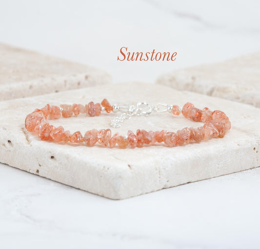 Raw Sunstone Gemstone Bracelet