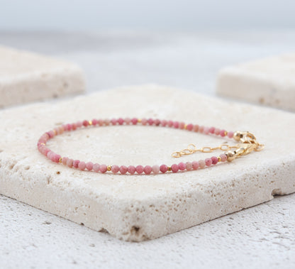 Dainty Rhodonite Gemstone Bracelet