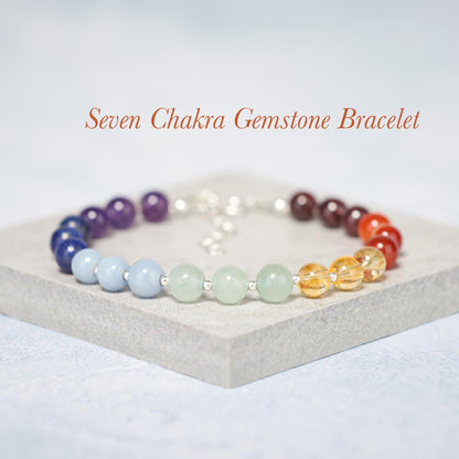 Seven Chakra Rainbow Gemstone Bracelet