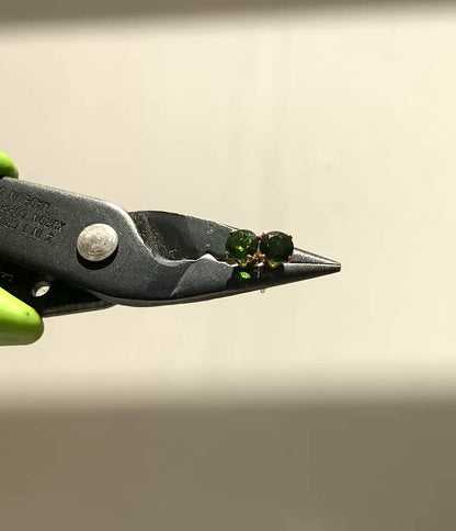 Dainty Chrome Diopside Gemstone Stud Earrings