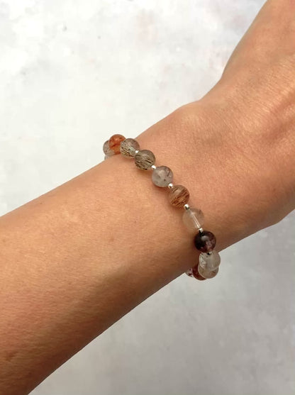Multicolour Rutile Quartz Gemstone Bracelet