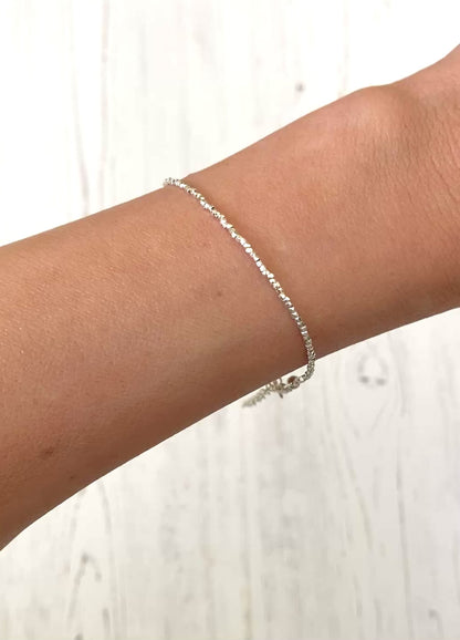Set Of 3 Dainty Stacking Bracelets (Turquoise, Silver & Sodalite)