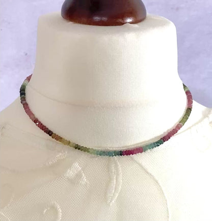 Multicolour Watermelon Tourmaline Gemstone Necklace