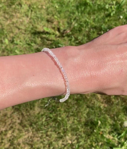 Dainty Rainbow Moonstone Gemstone Bracelet (AAA Grade)