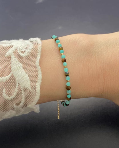 Courage Gemstone Bracelet - Amazonite & Tigers Eye