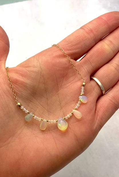 Opal Droplets Necklace