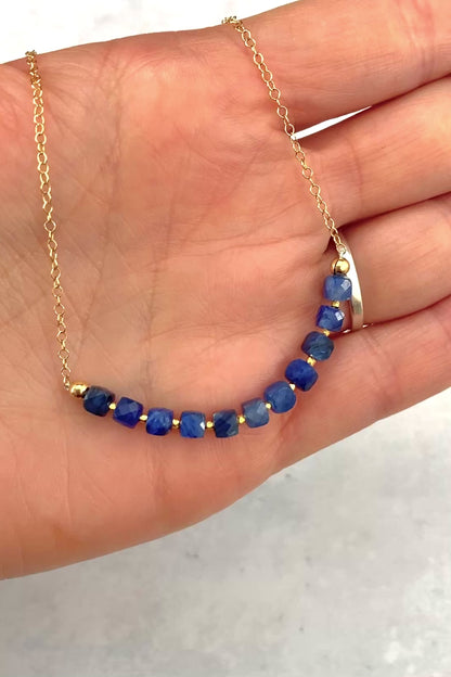 Kyanite Cube Bead Necklace