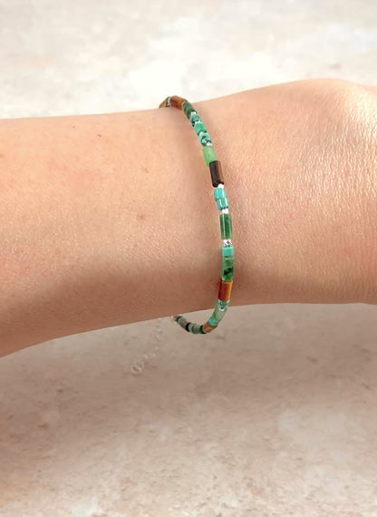 Tiger's Eye, African Jade & Turquoise Bracelet
