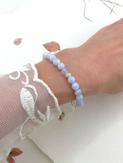 Blue Lace Agate Gemstone Bracelet