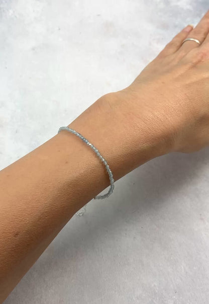 Dainty Aquamarine Ombre Gemstone Bracelet