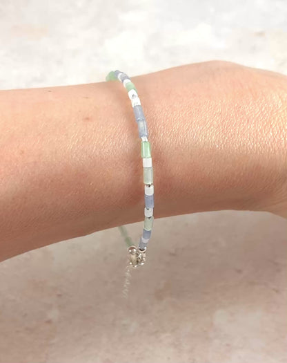 Good Luck Gemstone Bracelet -  Aventurine & White Jade