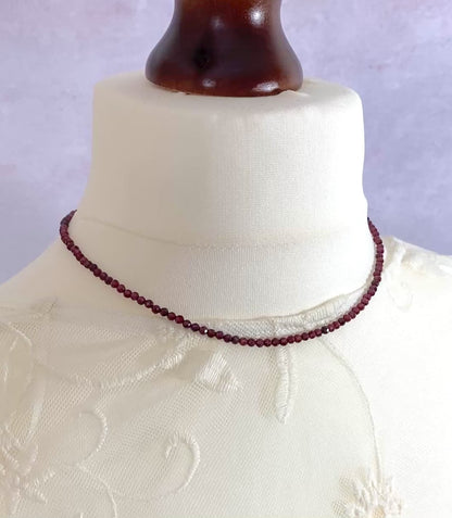 Dainty Red Garnet Dainty Gemstone Necklace