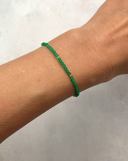 Dainty Green Onyx Gemstone Bracelet