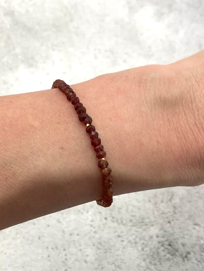 Hessonite Garnet Gemstone Bracelet