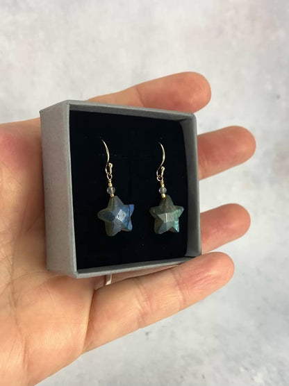 Labradorite Star Earrings