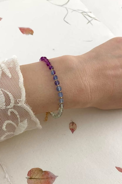 Fluorite Ombre Gemstone Bracelet (AAA Grade)