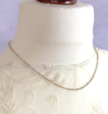 Dainty Sunstone and Moonstone Gemstone Necklace