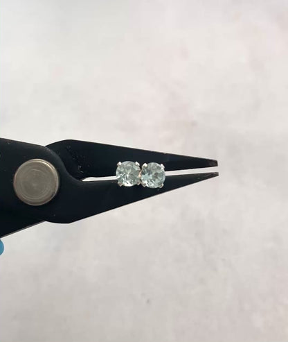 Dainty Sky Blue Topaz Gemstone Stud Earrings