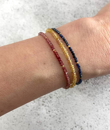 Dainty Blue Sapphire Ombre / Shaded Gemstone Bracelet