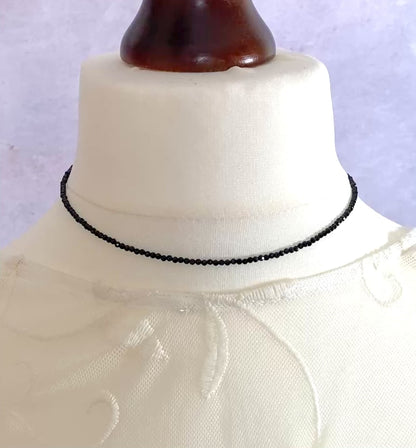 Dainty Black Tourmaline Gemstone Necklace
