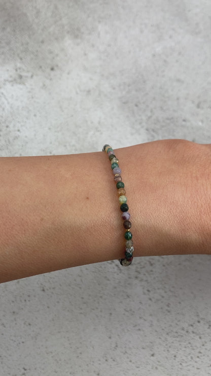 Dainty Indian Agate Gemstone Bracelet