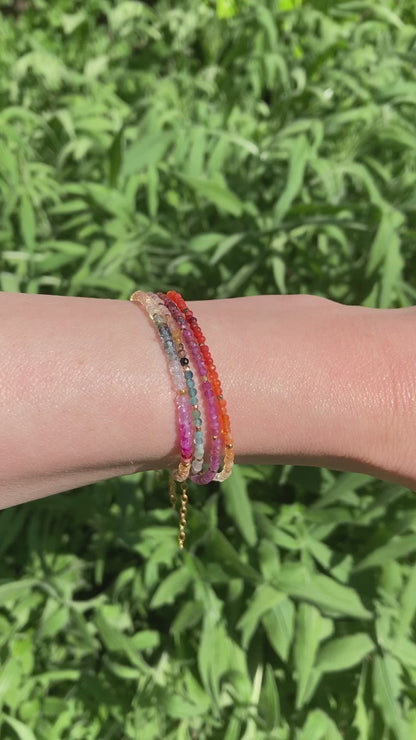 Dainty Ruby Gemstone Bracelet
