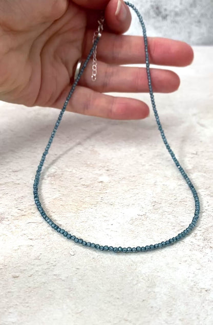 Dainty London Blue Topaz Gemstone Necklace