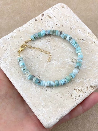 Larimar Heishi Bead Bracelet
