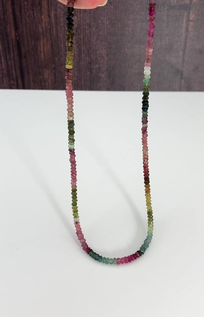 Multicolour Watermelon Tourmaline Gemstone Necklace