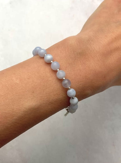 Blue Lace Agate Gemstone Bracelet