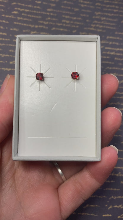 Dainty Garnet Stud Earrings