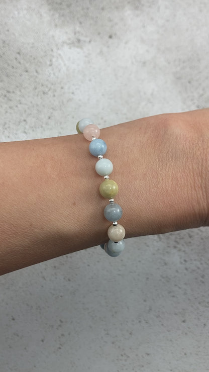 Morganite / Aquamarine Gemstone Bracelet