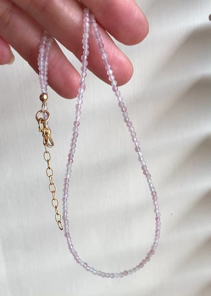 Dainty Rose Quartz Gemstone Necklace