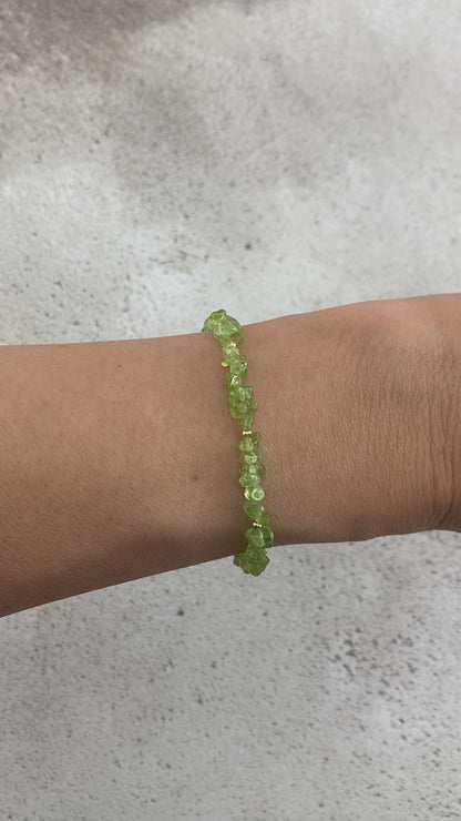 Raw Peridot Gemstone Bracelet
