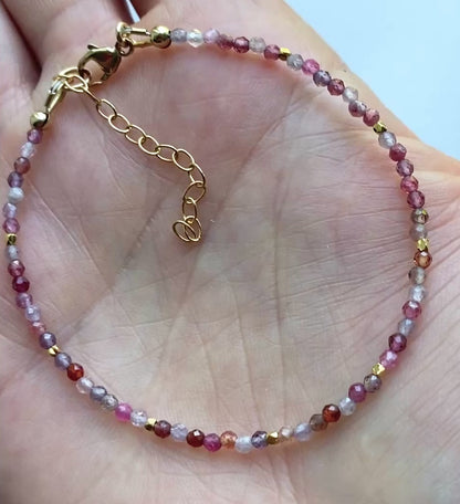 Multicolour Spinel Dainty Gemstone Bracelet