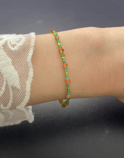 Carnelian, Apatite & Chrome Diopside Gemstone Bracelet
